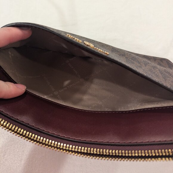 MICHAEL KORS Jet Set Charm Crossbody Large Pocket Messenger Merlot Burgundy Red - Picture 6 of 11